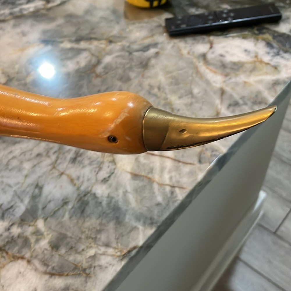 Wood and brass duck. - Picture 3 of 5